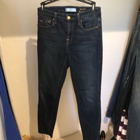 Seven for all mankind Blair skinny raw edge cropped denim sz 26 - Picture 1 of 4